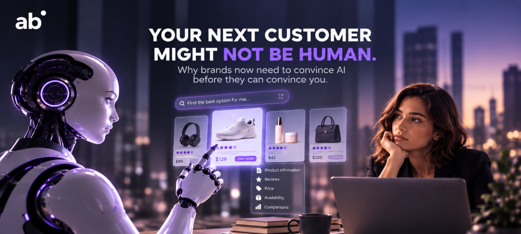 AI shopping assistant analyzing product recommendations and influencing brand visibility.